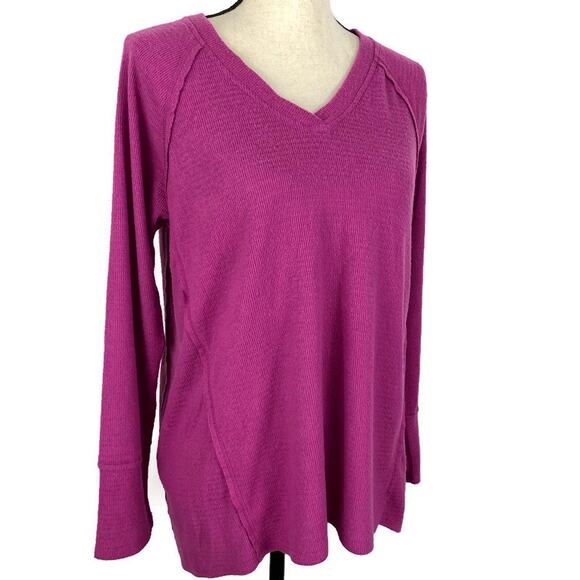 WILDFOX Haley Brushed Sweater Long Sleeve V-Neck Elderberry Womens Size Sm - Picture 10 of 10